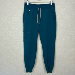 Figs Jogger Pants Scrubs Medical Work Wear Uniform Teal Blue Small